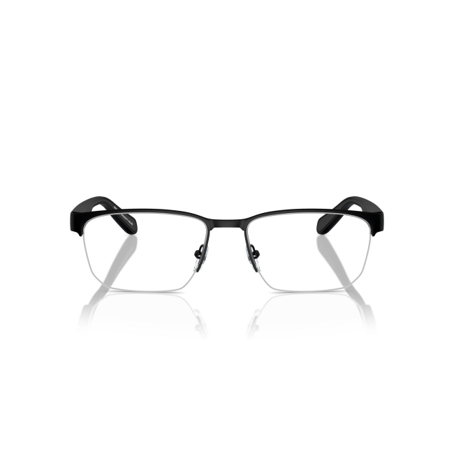 Emporio Armani EA 1162 col. 3001 è una montatura da vista da uomo in acetato e metallo nero satinato, dalla forma irregolare e calibro 56.