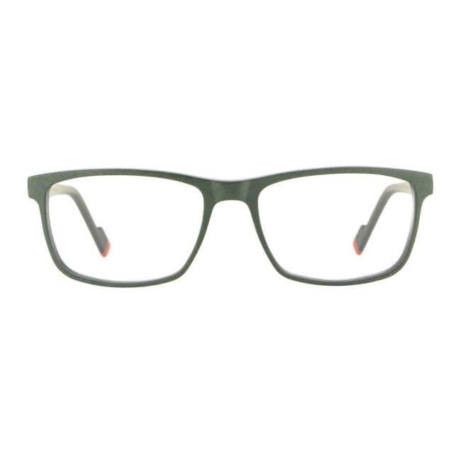 Vanni V 2100 col. A993 è una montatura da vista in acetato verde satinato e calibro 55.