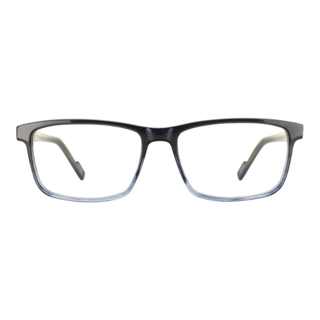 Vanni V 2105 col. A64 è una montatura da vista in acetato grigio-blu sfumato e calibro 57.