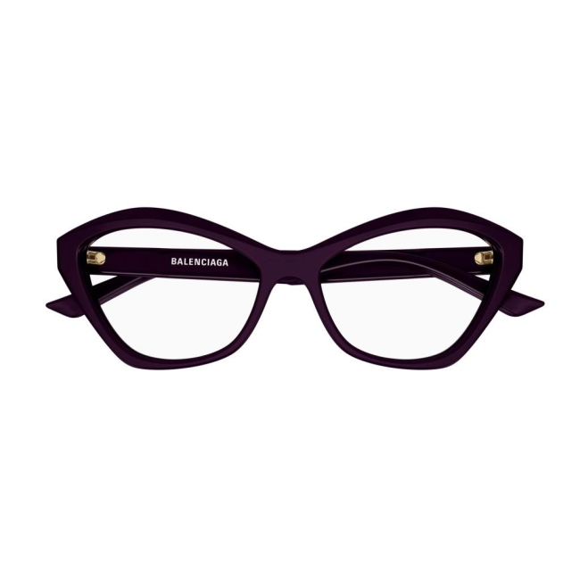 Balenciaga BB 0341 O col. 003 è una montatura da vista in acetato viola e calibro 56.