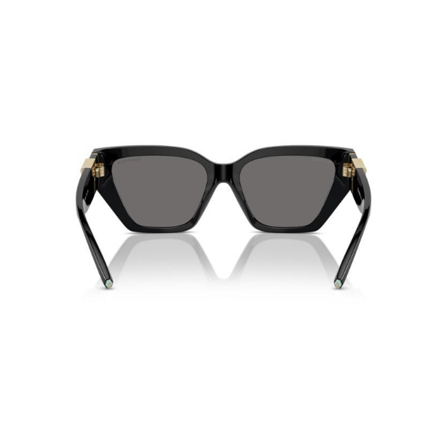 Tiffany & Co. TF 4218 col. 800181 è un occhiale da sole da donna in acetato nero lucido, dalla forma cat eye e calibro 55.