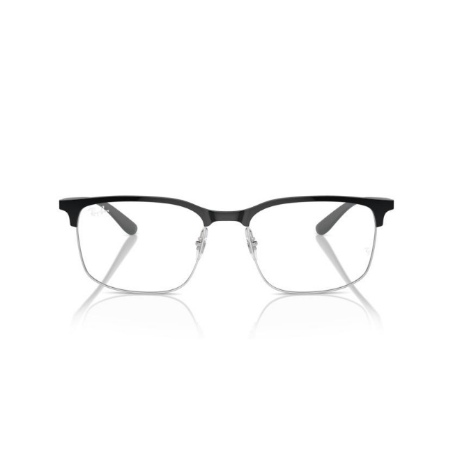 Ray-Ban RB 6518 VISTA col. 3163 è una montatura da vista in metallo nero su argento con aste grigie e calibro 55.