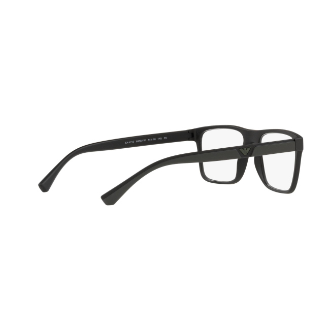 Emporio Armani EA 4115 + CLIP col. 5853/1W è una montatura da vista da uomo in acetato nero satinato, dalla forma rettangolare e calibro 54.