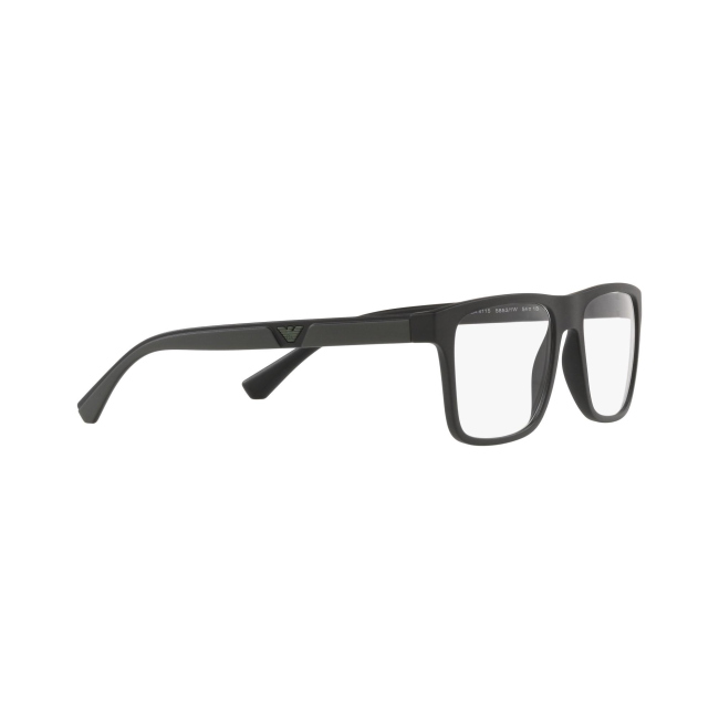 Emporio Armani EA 4115 + CLIP col. 5853/1W è una montatura da vista da uomo in acetato nero satinato, dalla forma rettangolare e calibro 54.