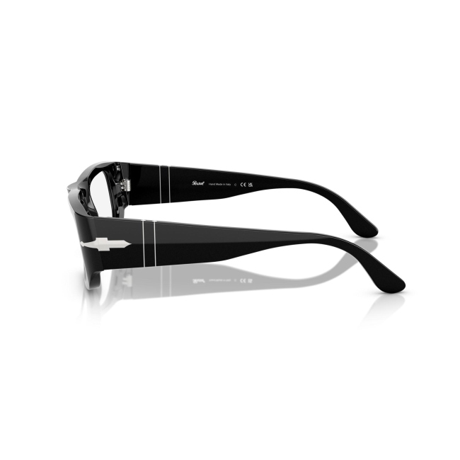 Persol PO 3362-V WES col. 95 è una montatura da vista da donna in acetato nero lucido, dalla forma pillow e calibro 52.