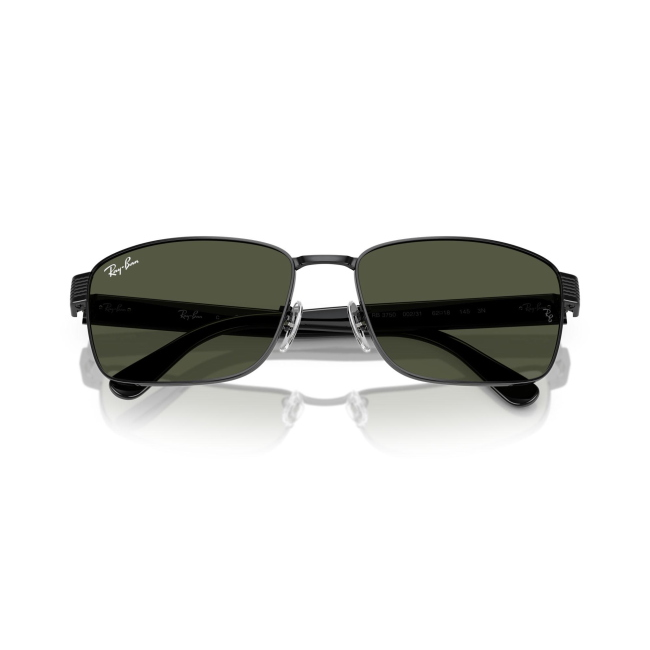 Ray-Ban RB 3750 col. 002/31 è un occhiale da sole in metallo nero con aste celluloide nera e calibro 62.