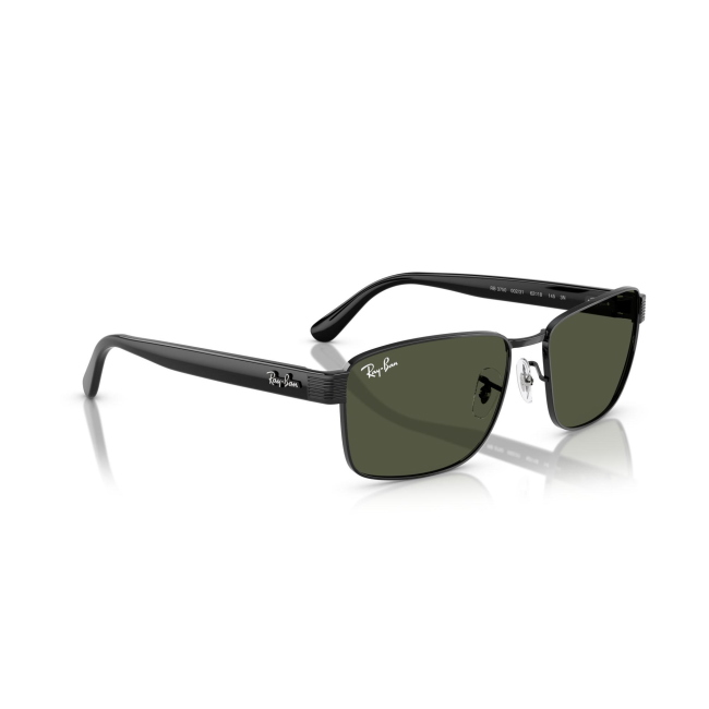 Ray-Ban RB 3750 col. 002/31 è un occhiale da sole in metallo nero con aste celluloide nera e calibro 62.