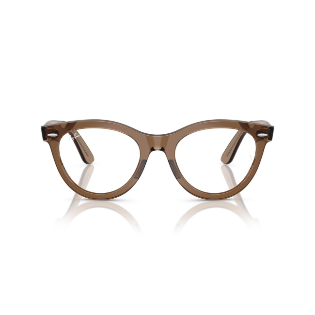 Ray-Ban RB 2241V WAYFARER WAY col. 8198 è una montatura da vista in acetato marrone chiaro trasparente e calibro 51.