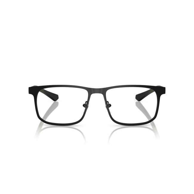 Emporio Armani EA 1163 col. 3001 è una montatura da vista da uomo in metallo e celluloide nero opaco, dalla forma squadrata e calibro 55.