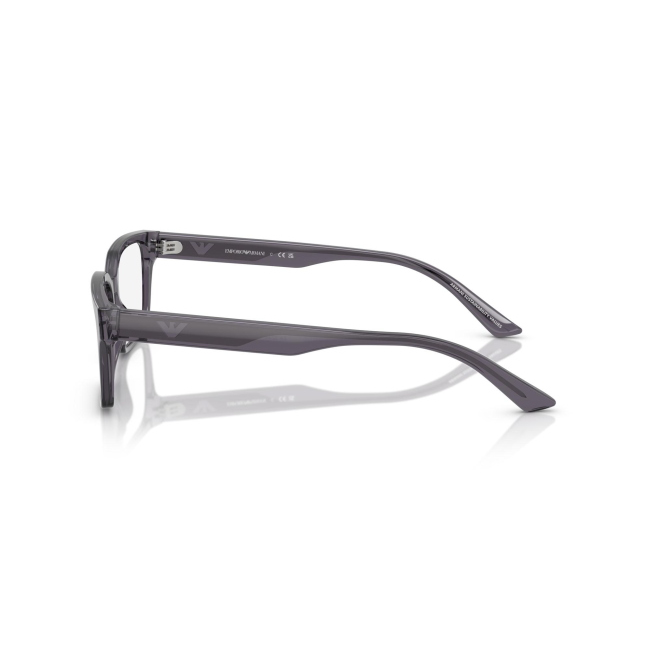 Emporio Armani EA 3244 col. 6106 è una montatura da vista in acetato grigia scura trasparente e calibro 55.