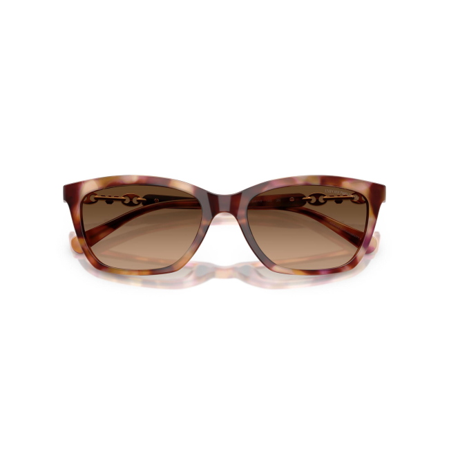 Emporio Armani EA 4238 col. 6196/74 è un occhiale da sole da donna in acetato tartarugato rosso, dalla forma cat eye e calibro 54.