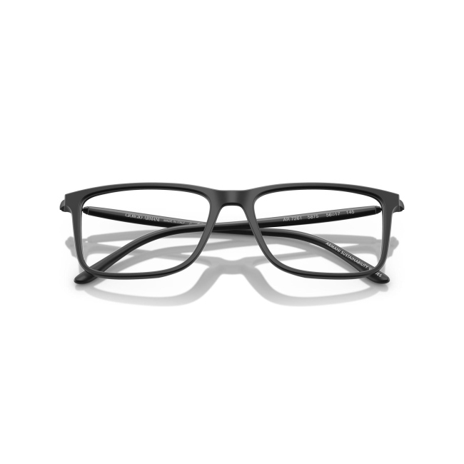 Giorgio Armani AR 7261 col. 5875 è una montatura da vista in acetato nero satinato e calibro 56.