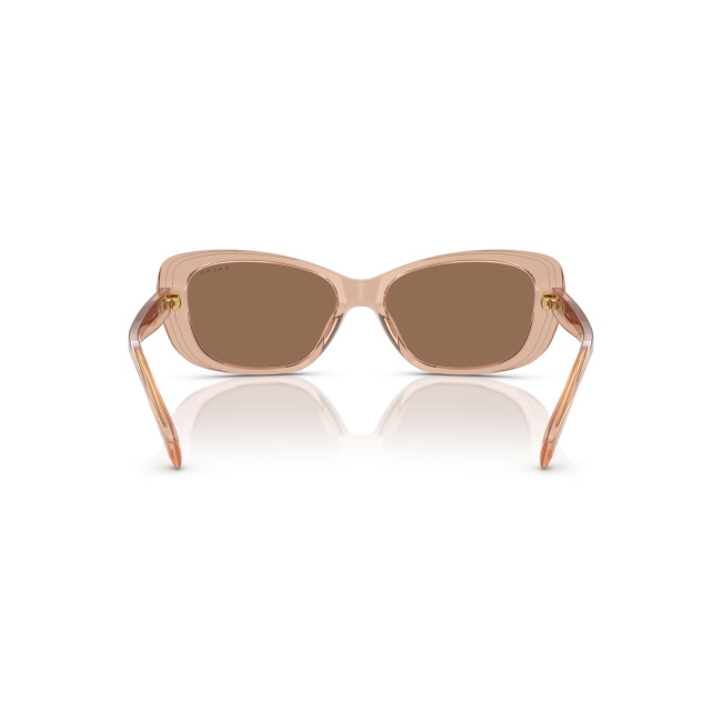 Ralph RA 5322U col. 6211/73 è un occhiale da sole in acetato marrone chiaro trasparente e calibro 55.