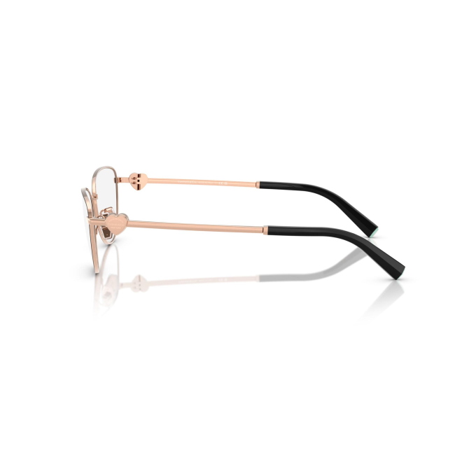 Tiffany & Co. TF 1164-B col. 6105 è una montatura da vista da donna in metallo nero su oro rosa, dalla forma ovale e calibro 54.