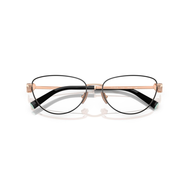 Tiffany & Co. TF 1164-B col. 6105 è una montatura da vista da donna in metallo nero su oro rosa, dalla forma ovale e calibro 54.