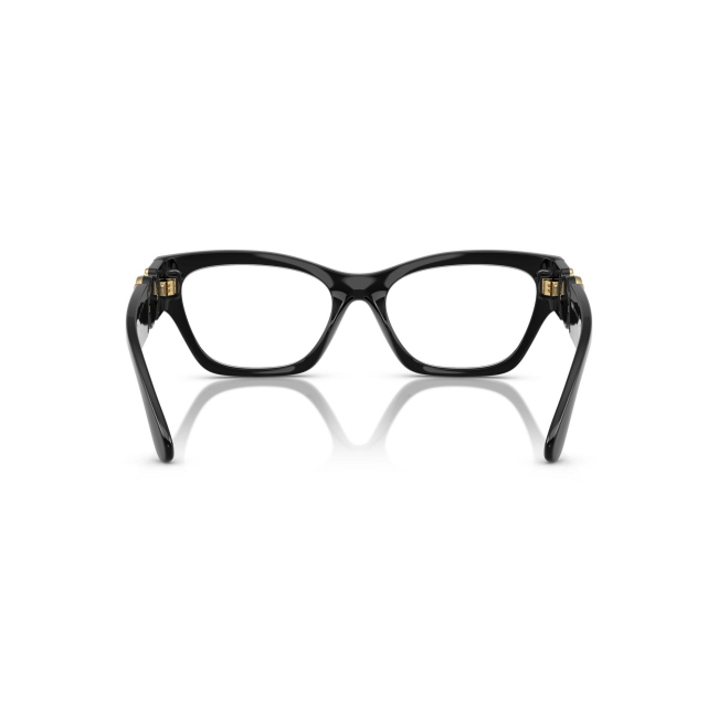 Versace VE 3367U col. GB1 è una montatura da vista da donna in acetato nero lucido, dalla forma cat eye e calibro 54.