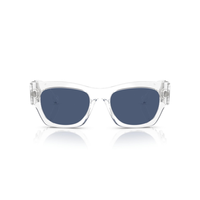 Versace VE 4479U col. 148/80 è un occhiale da sole da uomo in acetato cristallo trasparente, dalla forma squadrata e calibro 52.