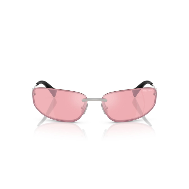 Miu Miu SMU A50 col. 1BC-70J è un occhiale da sole da donna in metallo argento, dalla forma ovale e calibro 68.