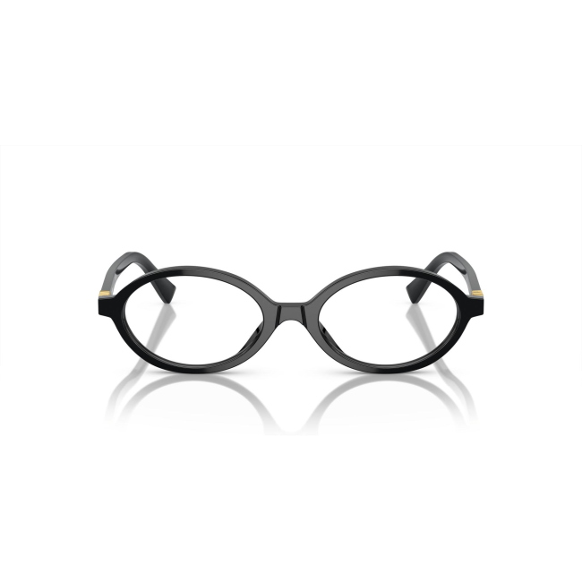 Miu Miu MU 01XV col. 1AB-1O1 è una montatura da vista da donna in acetato nero lucido, dalla forma ovale e calibro 50.