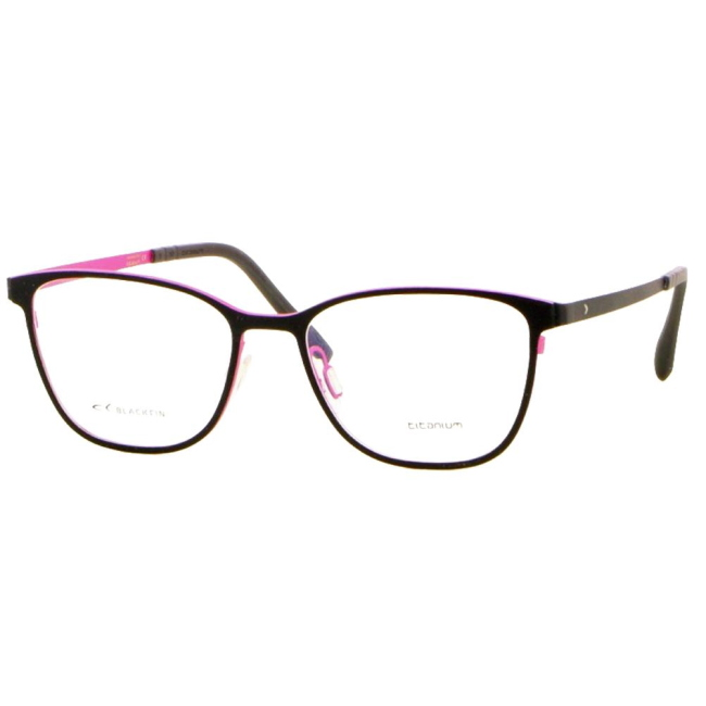 BLACKFIN BF 993 SWAN POINT col. 1597 è una montatura da vista in titanio nero satinato e calibro 54.