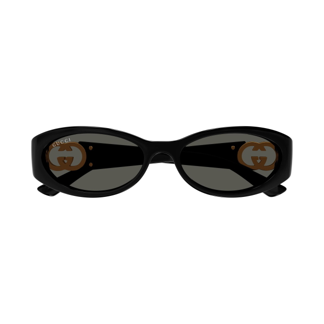 Gucci GG 1660 S col. 001 è un occhiale da sole in acetato nero lucido e calibro 54.