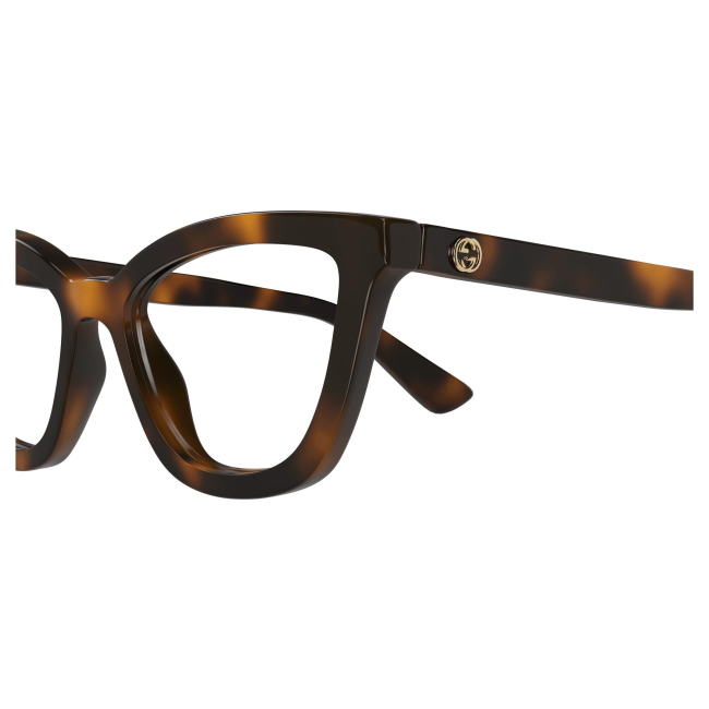 Gucci GG 1686 O col. 006 è una montatura da vista in acetato marrone tartarugato e calibro 54.