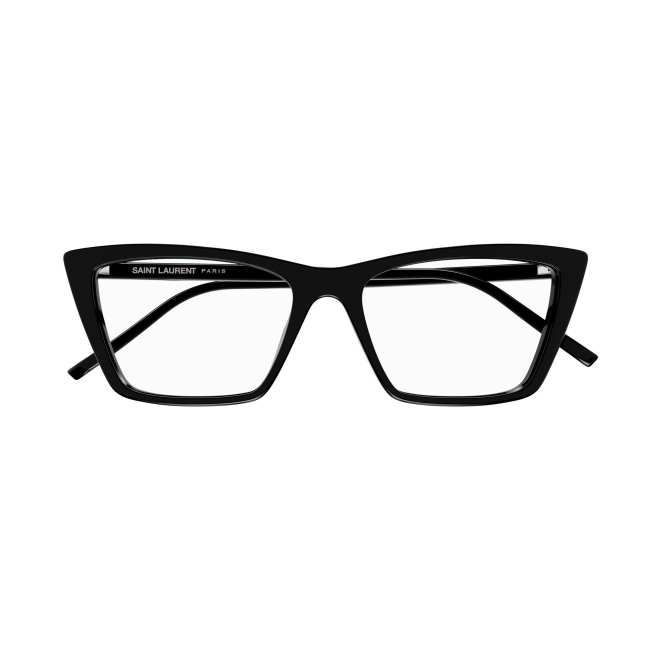 Saint Laurent SL 737 MICA THIN OPT col. 001 è una montatura da vista da donna in acetato nero lucido e calibro 54.