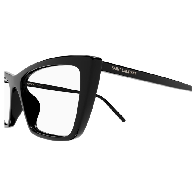 Saint Laurent SL 737 MICA THIN OPT col. 001 è una montatura da vista da donna in acetato nero lucido e calibro 54.