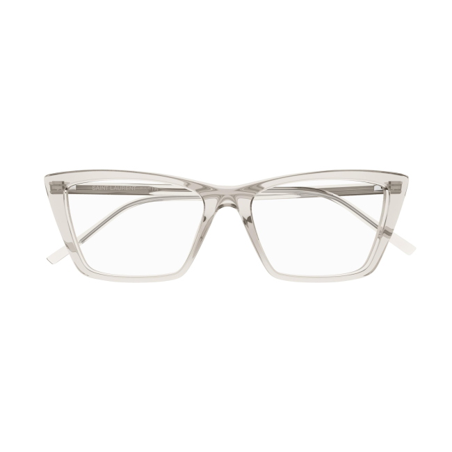 Saint Laurent SL 737 MICA THIN OPT col. 004 è una montatura da vista da donna in acetato trasparente e calibro 54.