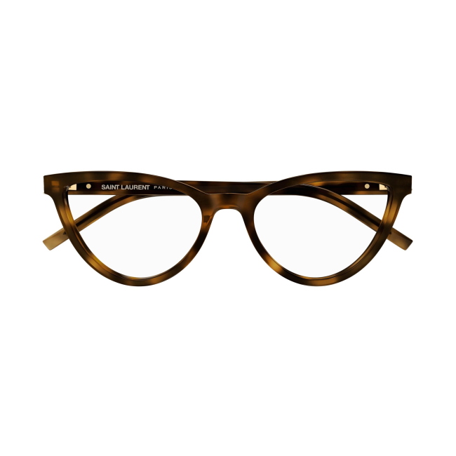 Saint Laurent SL M138 col. 003 è una montatura da vista in acetato marrone tartarugato e calibro 55.