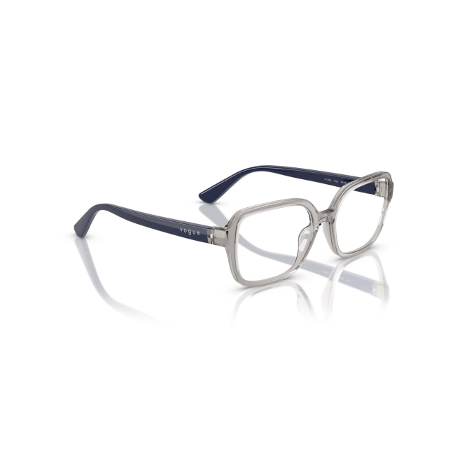 Vogue Kids VY 2032 col. 2726 è una montatura da vista in acetato grigio trasparente e blu scuro e calibro 47.