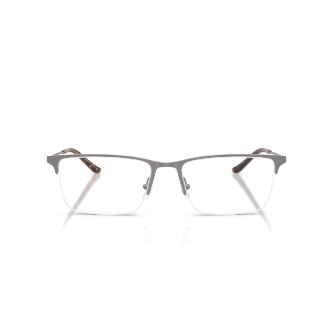 Emporio Armani EA 1171 col. 3003 è una montatura da vista da uomo in metallo canna di fucile opaco grigio, dalla forma rettangolare e calibro 57.