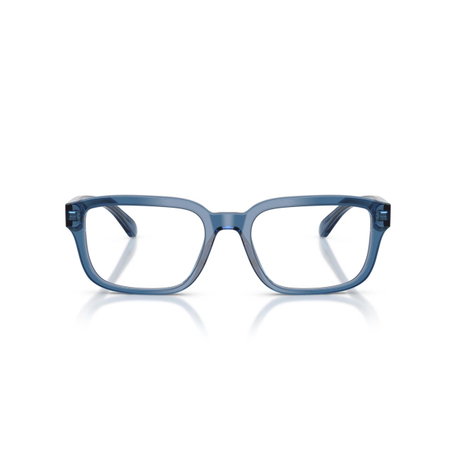 Emporio Armani EA 3255 col. 6247 è una montatura da vista in acetato trasparente blu e calibro 55.
