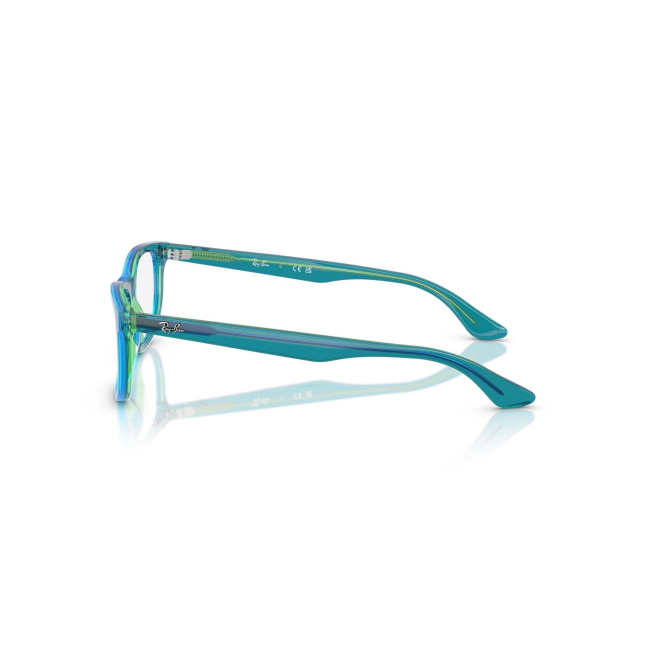Ray-Ban Junior RY 1642 col. 3996 è una montatura da vista in acetato trasparente verde e blu e calibro 46.