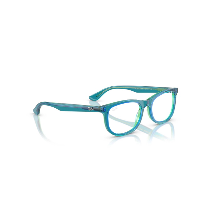 Ray-Ban Junior RY 1642 col. 3996 è una montatura da vista in acetato trasparente verde e blu e calibro 46.