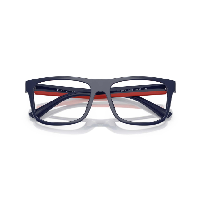 Polo Ralph Lauren PH 2290U col. 5620 è una montatura da vista in acetato blu navy brillante e calibro 56.