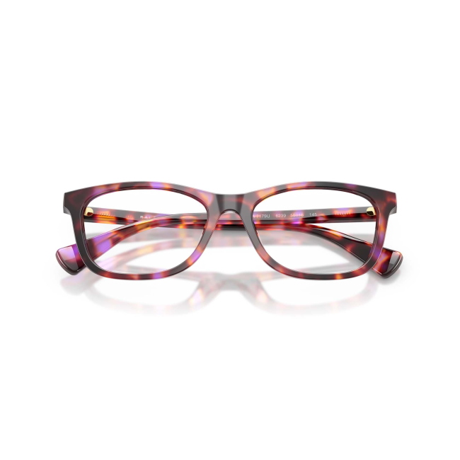 Ralph RA 7179U col. 6239 è una montatura da vista in acetato tartarugato viola brillante e calibro 55.