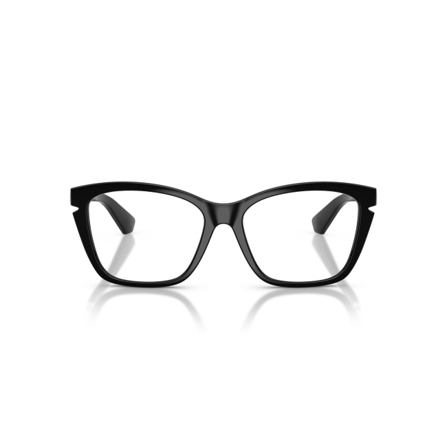 Burberry BE 2427U col. 3001 è una montatura da vista da donna in acetato nero lucido, dalla forma cat eye e calibro 54.