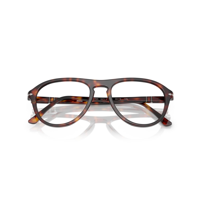 Persol PO 3371V LYNN col. 24 è una montatura da vista da donna in acetato marrone tartarugato, dalla forma pilot e calibro 53.
