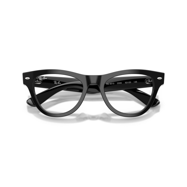 Ray-Ban RB 5510 SKYLER col. 2000 è una montatura da vista in acetato nero lucido e calibro 52.
