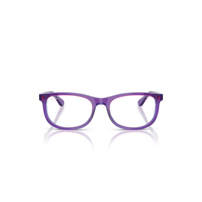 Ray-Ban Junior RY 1642 col. 3997 è una montatura da vista in acetato viola trasparente e azzurro e calibro 46.
