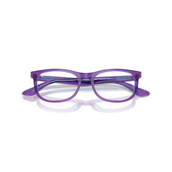 Ray-Ban Junior RY 1642 col. 3997 è una montatura da vista in acetato viola trasparente e azzurro e calibro 46.