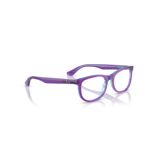 Ray-Ban Junior RY 1642 col. 3997 è una montatura da vista in acetato viola trasparente e azzurro e calibro 46.