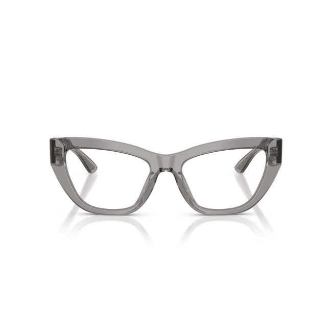 Dolce & Gabbana DG 3412 col. 3160 è una montatura da vista in acetato grigia scura trasparente e calibro 53.