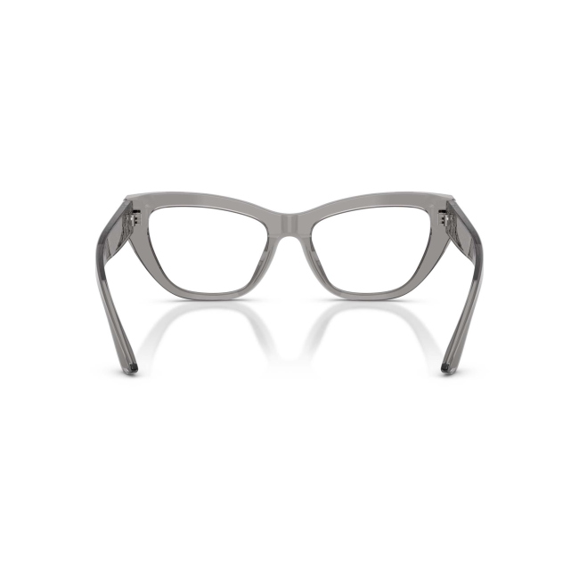 Dolce & Gabbana DG 3412 col. 3160 è una montatura da vista in acetato grigia scura trasparente e calibro 53.