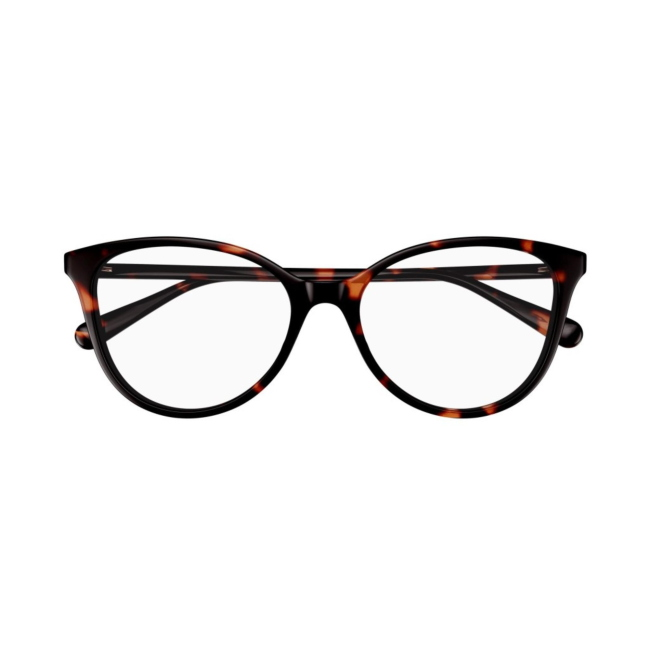 Gucci GG 1359 O col. 002 è una montatura da vista da donna in acetato marrone tartarugato e calibro 54.