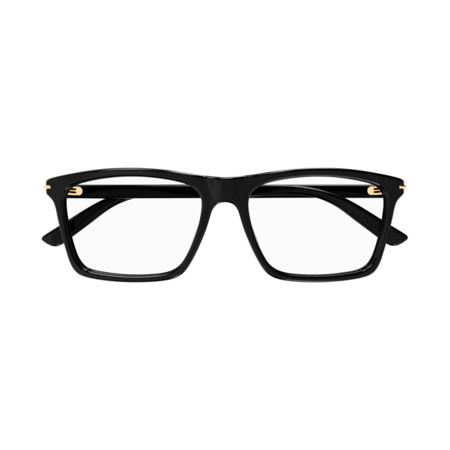 Gucci GG 1445 O col. 001 è una montatura da vista da uomo in acetato nero lucido e calibro 56.