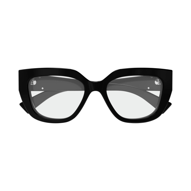 Gucci GG 1847 O col. 001 è una montatura da vista da donna in acetato nero lucido e calibro 53.