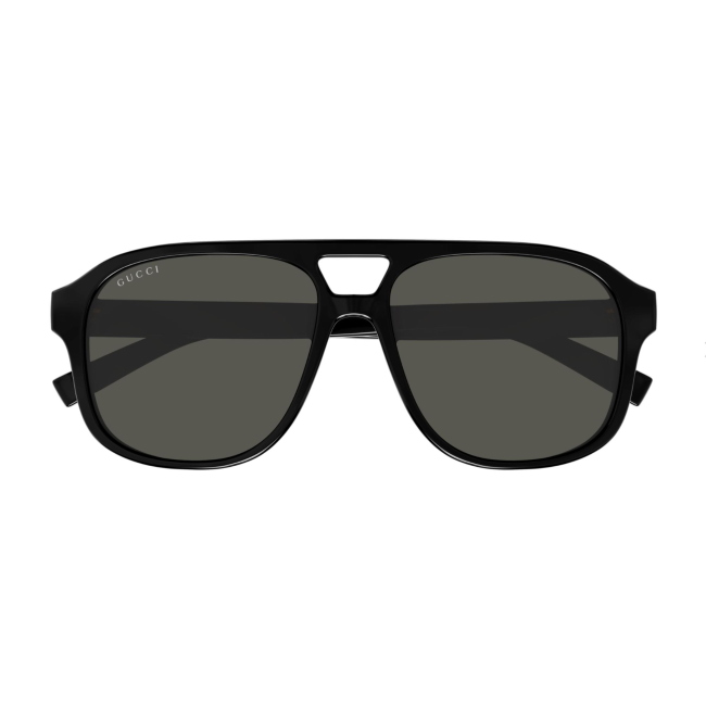 Gucci GG 1856 S col. 001 è un occhiale da sole da uomo in acetato nero lucido e calibro 57.