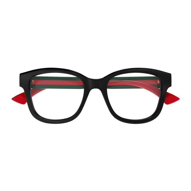Gucci GG 1863 O col. 001 è una montatura da vista da donna in acetato nero lucido e calibro 51.